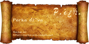 Perka Éva névjegykártya